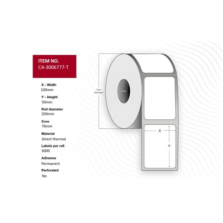 Capture Label 100x50mm Core 76mm - High-Quality, Durable CA-3006777-T